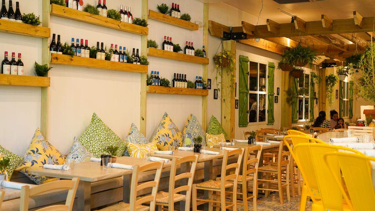 The interior of the cozy Italian spot Gaby by Call Me Gaby in Aventura.