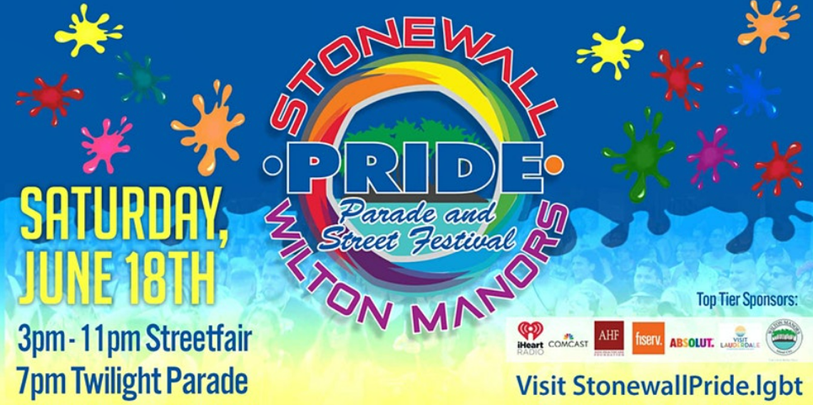 The 2022 Stonewall Pride Parade and Street Festival is June 12 from 3 p.m. to 11 p.m. on Wilton Drive in Wilton Manors.