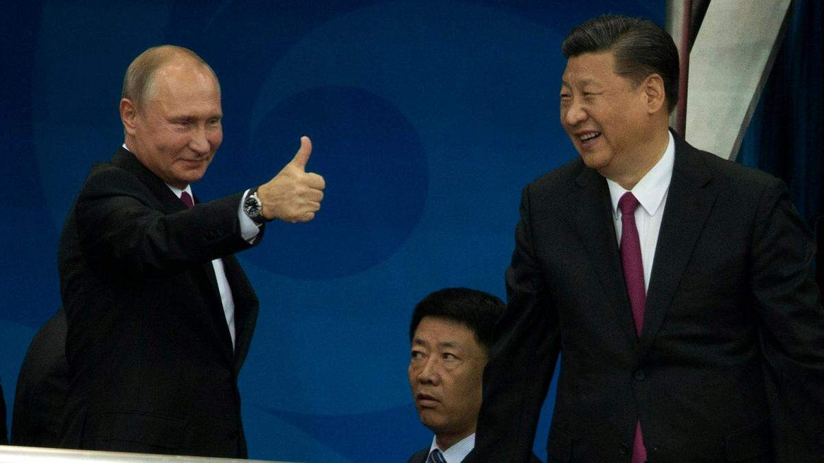 China’s President Xi Jinping, right, called Russian leader Vladimir Putin his “best and bosom friend.”