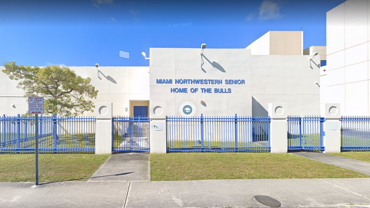 Miami Northwestern Senior High as photographed by Google Maps in 2021.