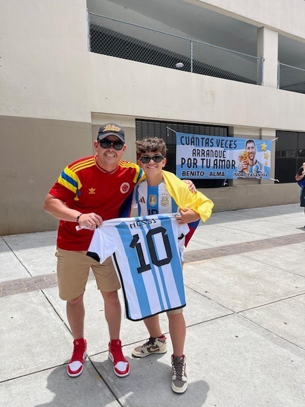 Juan Jose Montes and his son, Jeronimo, are Colombian fans, but also are diehard fans of Lionel Messi. They will root for both teams to make the Copa America final.