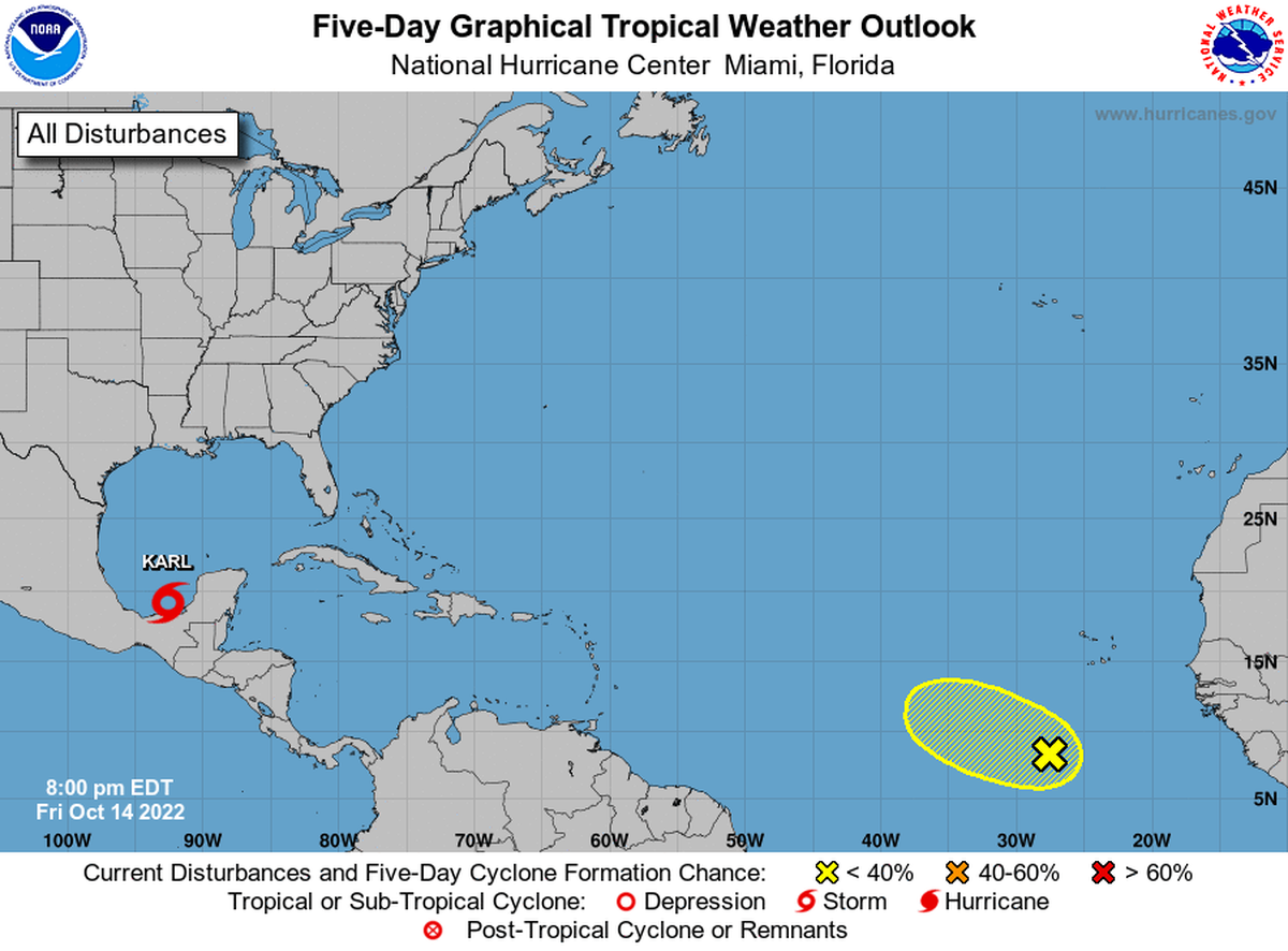 Forecasters are watching a new disturbance off the coast of Africa which has very low chances of forming.