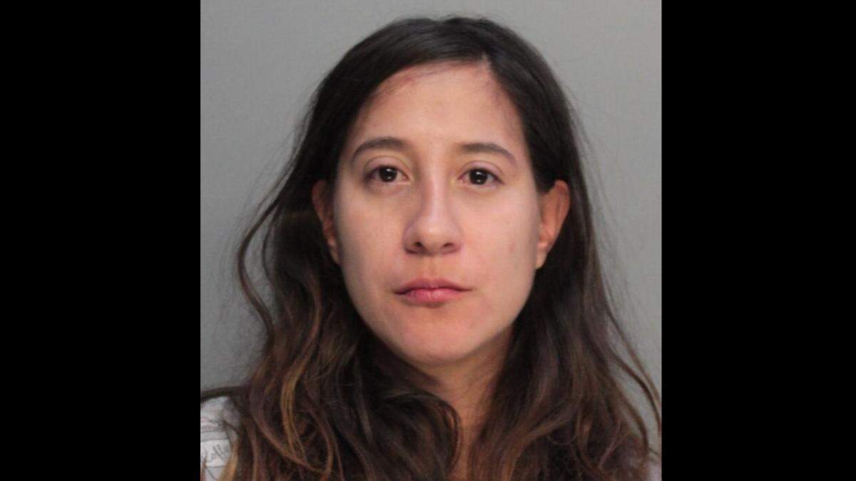 Esperanza Gomez’s booking photo on Nov. 13, 2019, on a domestic violence and aggravated assault charge in Miami Beach.