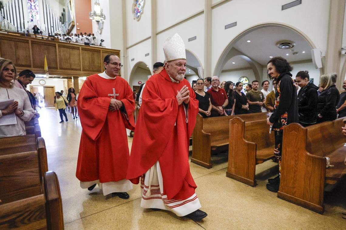 Archbishop Thomas Wenski presides over Good Friday of the Lord’s Passion at St. Mary Cathedral on Friday, April 3, 2026, in Miami.