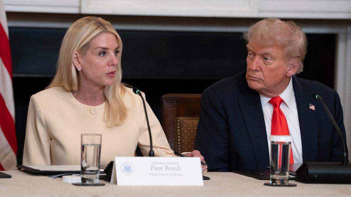 United States Attorney General Pam Bondi speaks at a roundtable discussion hosted by President Donald Trump with members of the Fraternal Order of Police at the White House in Washington on June 5.