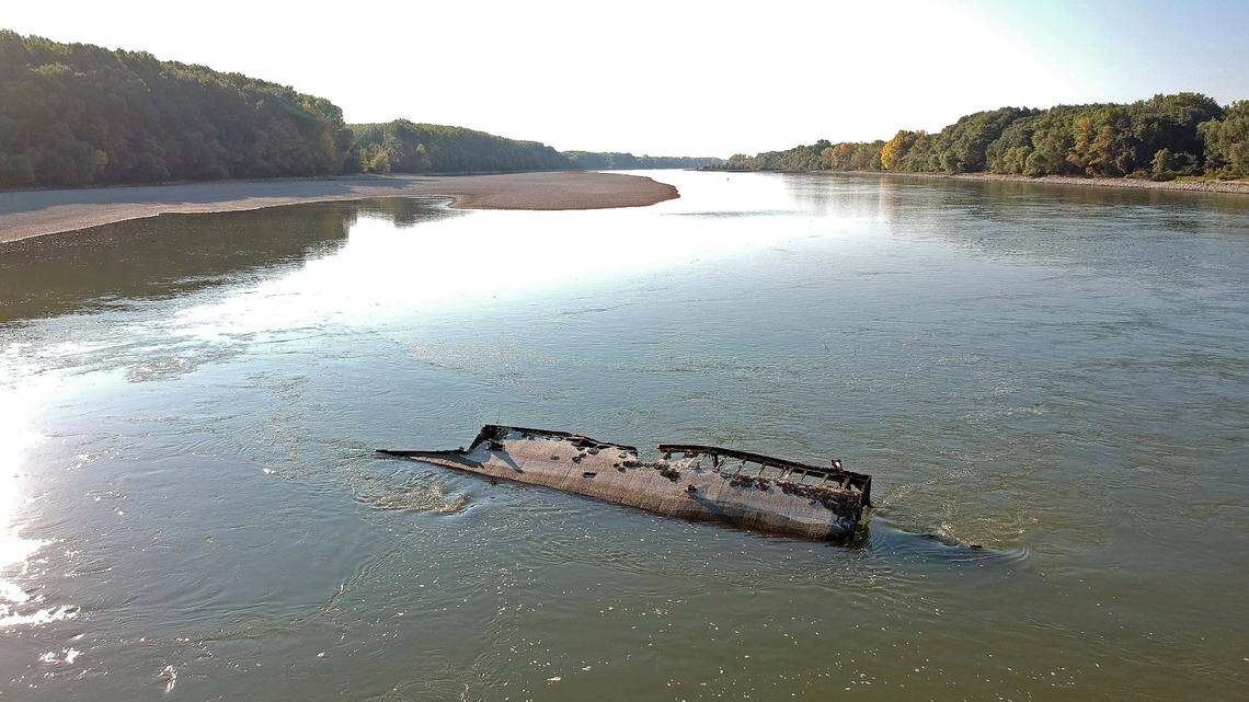 Usually low water levels in the Danube River revealed shipwrecks in Hungary and Serbia from warships sunk during World War II.