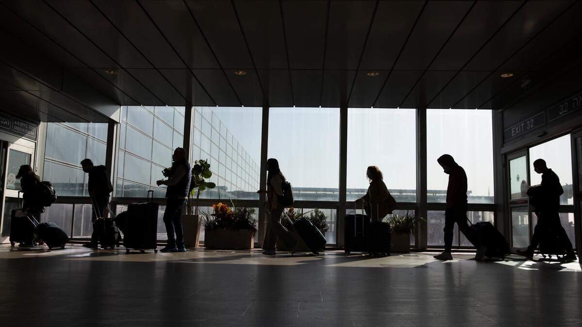 A Turkish airliner in Israel returned to the gate at Ben Gurion Airport, shown in November, after passengers received photos of plane crashes on their phones before takeoff, aviation officials said.