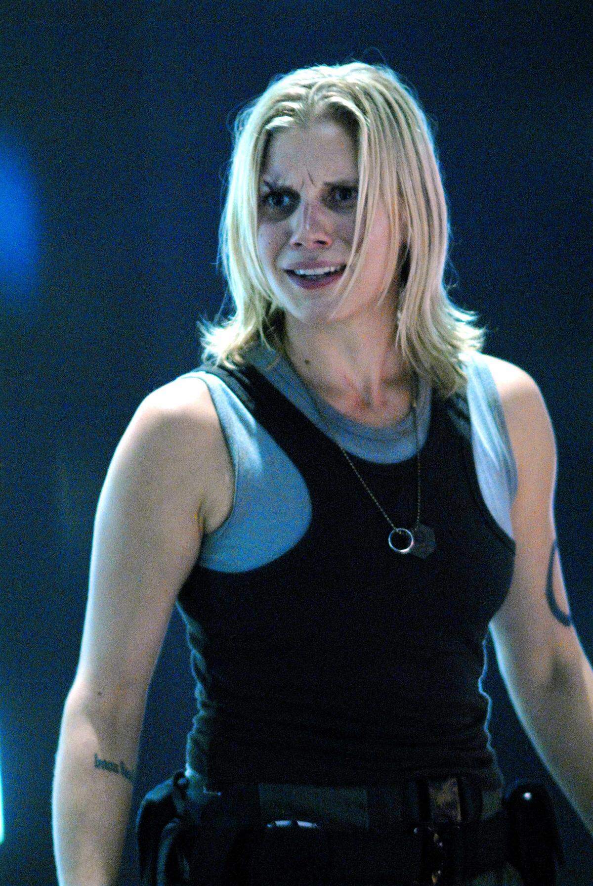 Katee Sackhoff is shown in a scene from “Battlestar Galactica.”