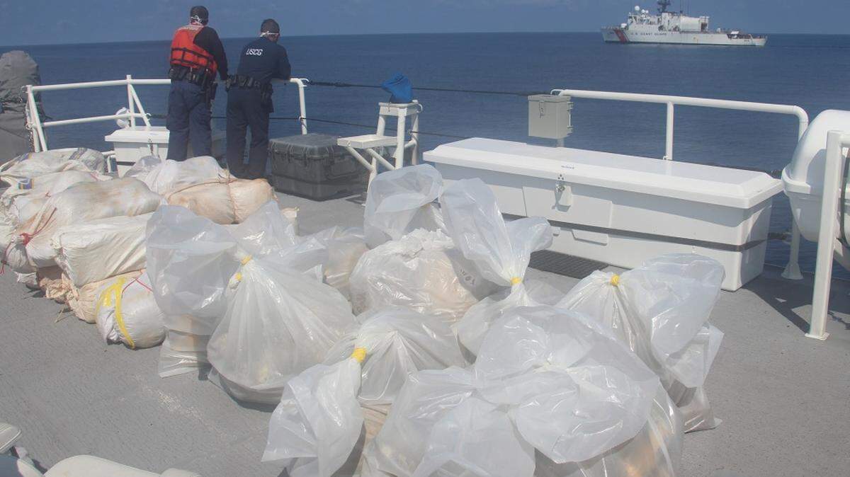 The Coast Guard Cutter Kathleen Moore crew offloaded approximately 1,300 pounds of marijuana, worth an estimated $1.1 million dollars, April 13, 2020, at Coast Guard Base Miami Beach.