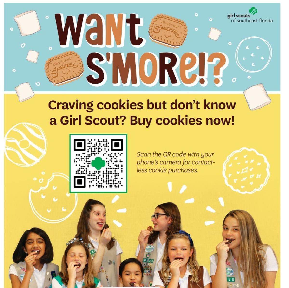 Girl Scout troops in South Florida are getting creative to sell cookies amid a COVID pandemic by using apps or QR code scans to get cookie purchases to customers in 2021.