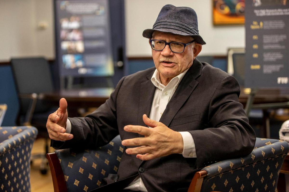 Mark Rosenberg, president of Florida International University, in his office at the FIU Modesto Maidique Campus in Miami, on Dec. 14, 2021.