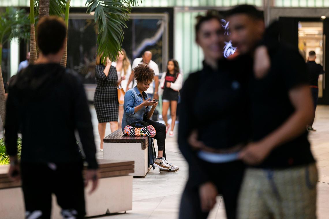 Dora Rojas, center, a resident of Little Havana, visits Brickell City Centre in Miami, Florida on Tuesday, January 7, 2020.