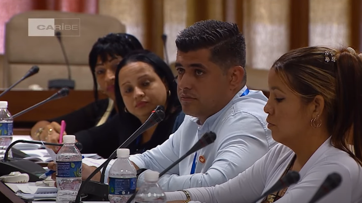 Carlos Miguel Pérez, a parliament member who owns a private software developing company, during a session of the Cuban National Assembly on July 19, 2023, in Havana.