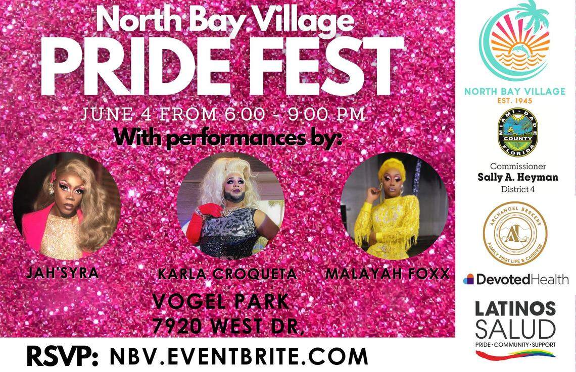 To kick off Pride Month, North Bay Village will be hosting a drag show and DJ set on June 4 from 6 p.m. to 9 p.m. at Dr. Paul Vogel Community Park, 7920 West Dr.