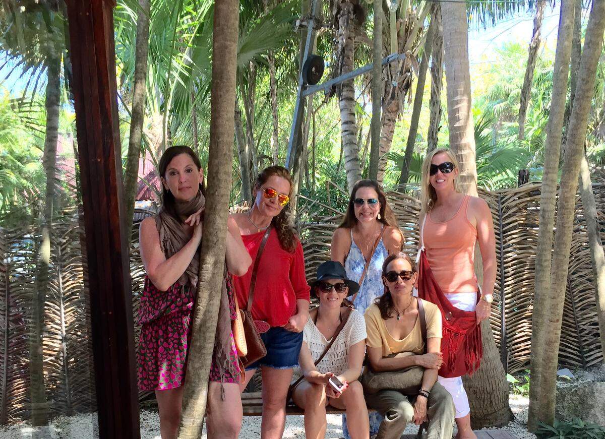 Andrea Greenberg, left, and her girlfriends during one of the many vacations they took together.