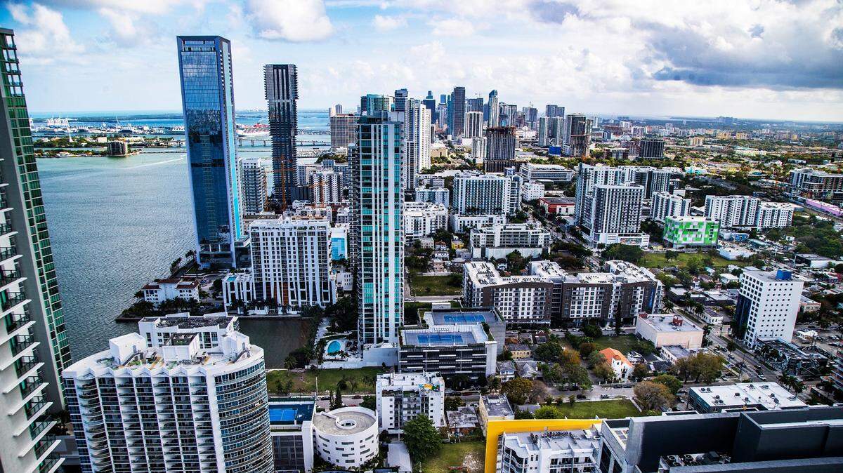 South view of the Miami skyline on April 5, 2023.