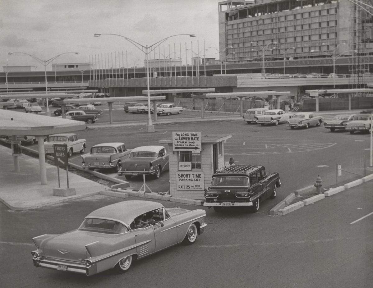 A lot at Miami International Airport where parking was 25 cents an hour in 1959.