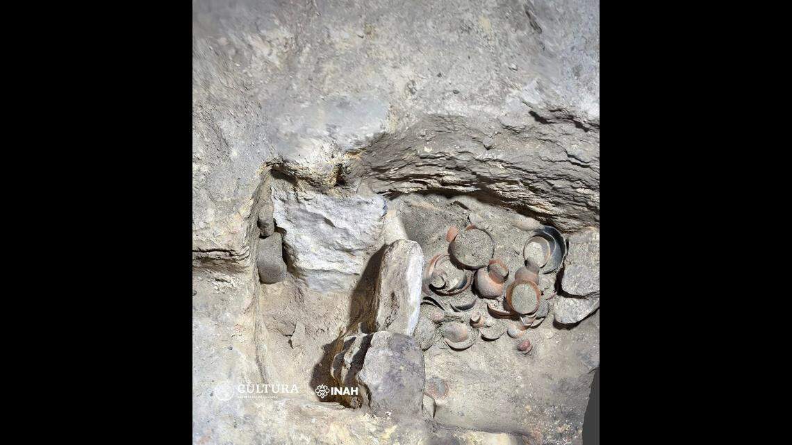 More than 150 ceramic vessels were inside the burial chambers, according to officials.