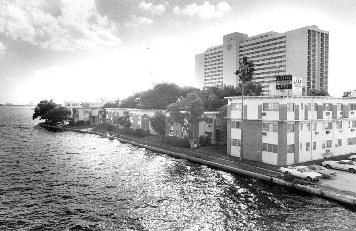 A view of Brickell Point at the mouth of the Miami River.