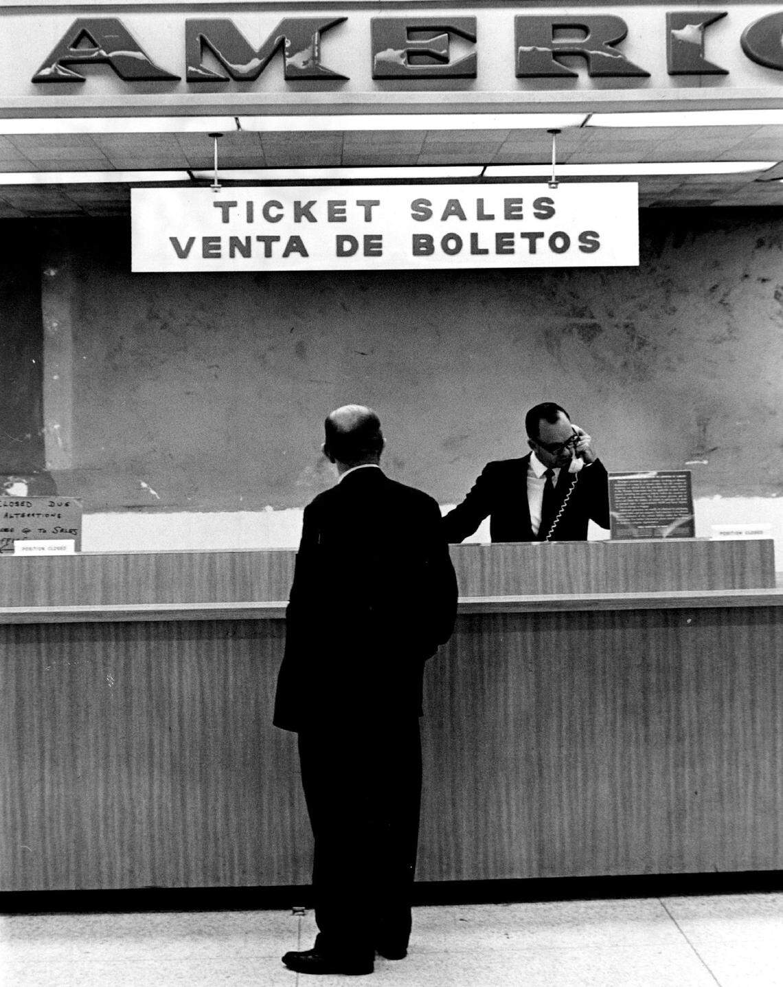 The Pan Am counter at Miami International Airport in 1965.