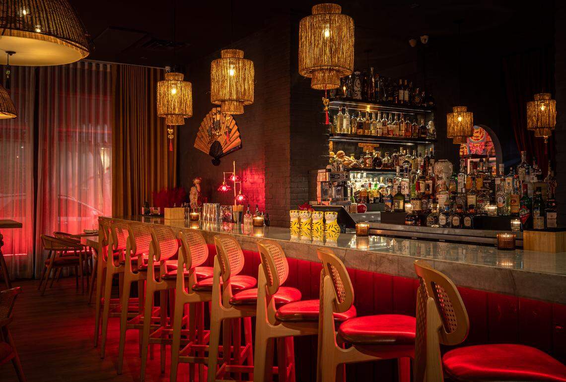 La barra en Cho, el nuevo restaurante en el barrio Sunset Harbour de Miami Beach.