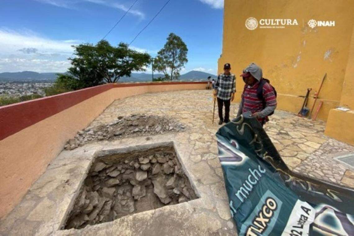 The excavated area of the modern-day Chapel of Archangel Saint Michael in Atlixco.