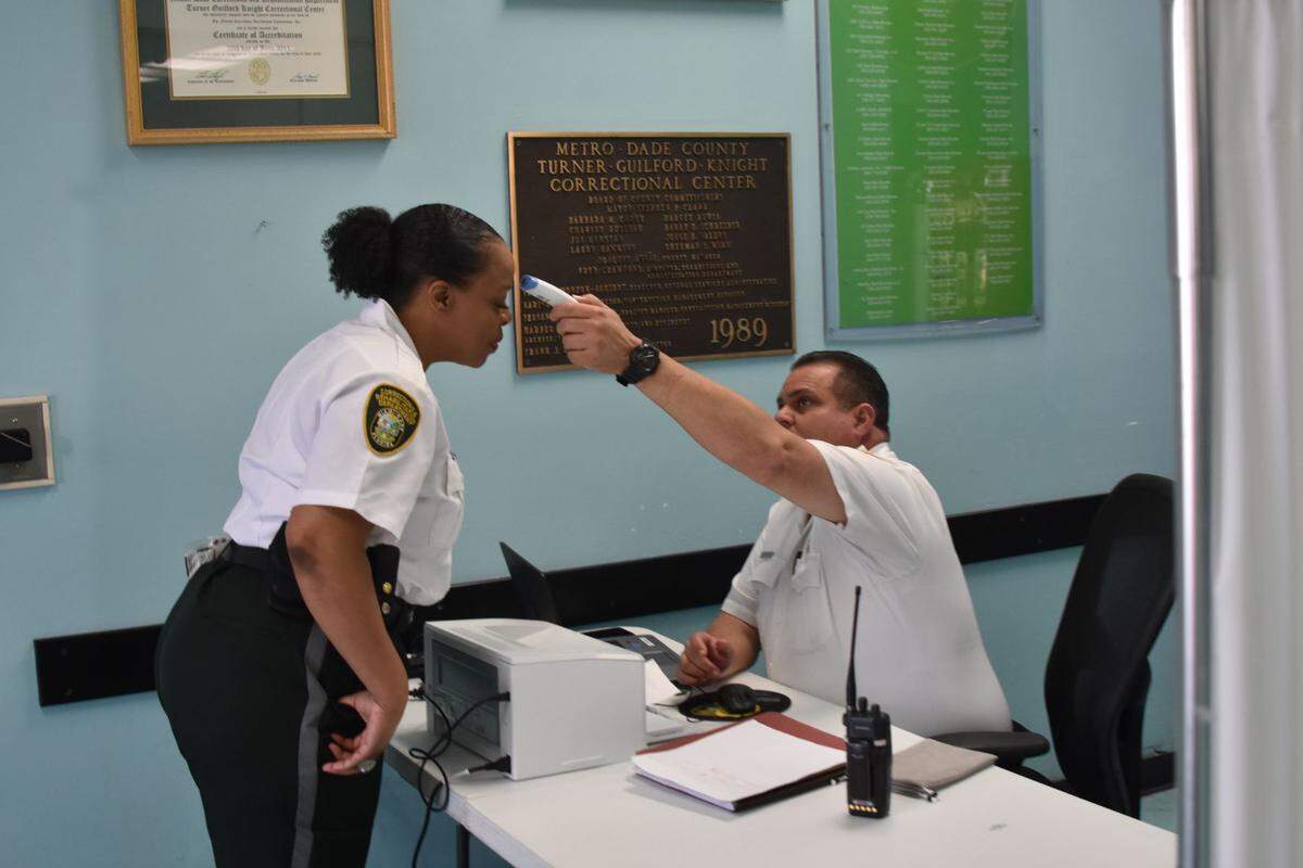More than a dozen Miami-Dade corrections officers and employees have tested positive for the coronavirus. Like police departments, paramedics and hospitals, they have also run low on masks, gloves and hand sanitizer.