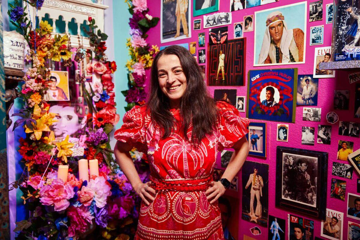 June Raven Romero plays Elvis fan club president Avery in the world premiere of Juggerknot Theatre Company’s solo show “Conjuring the King.”