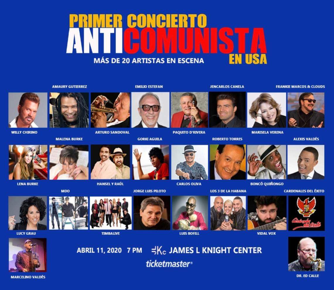 A flyer for Miami’s first “anti-communist concert.”