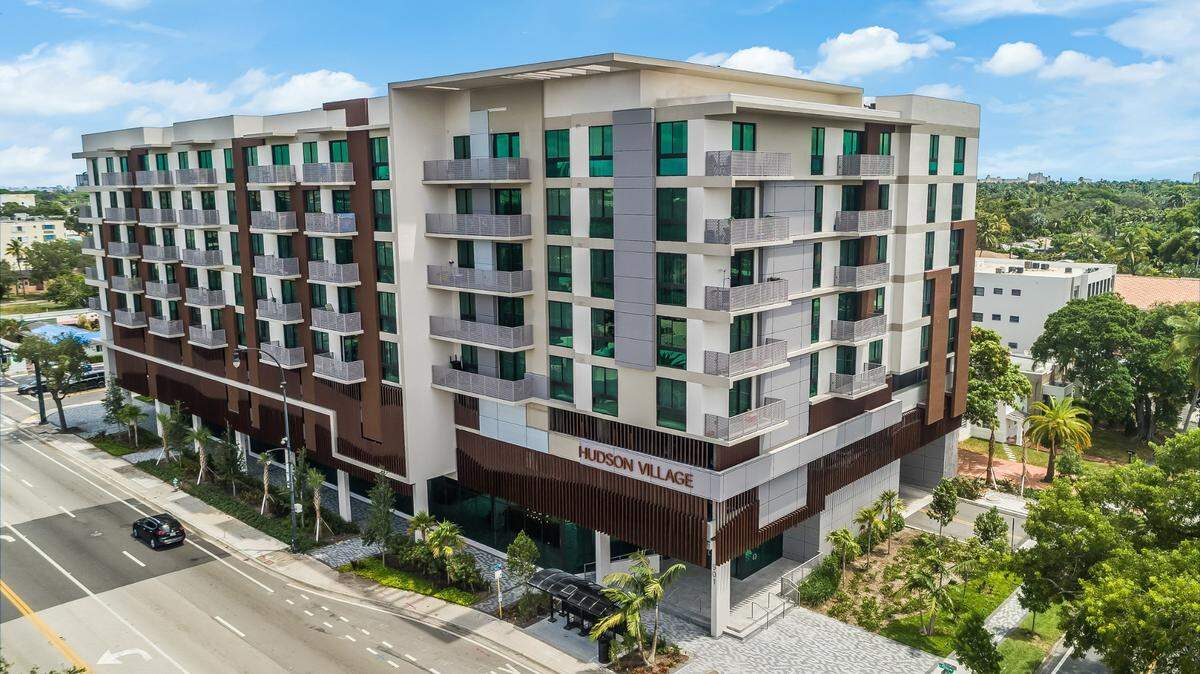 The Hudson Village apartment complex, the first high-rise apartment building for lower income residents built in 20 years in Hollywood, is fully leased.