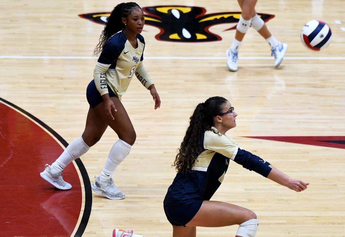 North Broward senior Yasmin Dias Tonon sets up a shot against Merritt Island during the Class 4A girls volleyball state championship game on Saturday at Polk State College in Winter Haven.