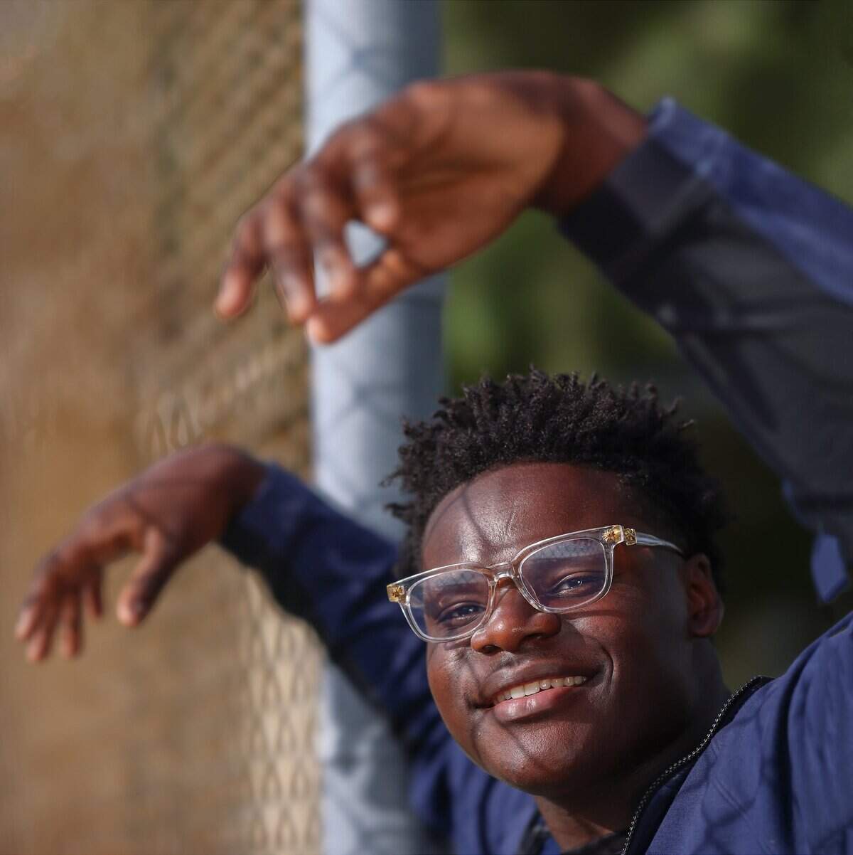 Devon Jeremiah Georges, a Haitian American football player at Booker T. Washington High, has been selected as a flag bearer for Miami's third-place World Cup match at Hard Rock Stadium. Georges is photographed before football practice on Thursday, July 16, 2026, in Miami, Fla.