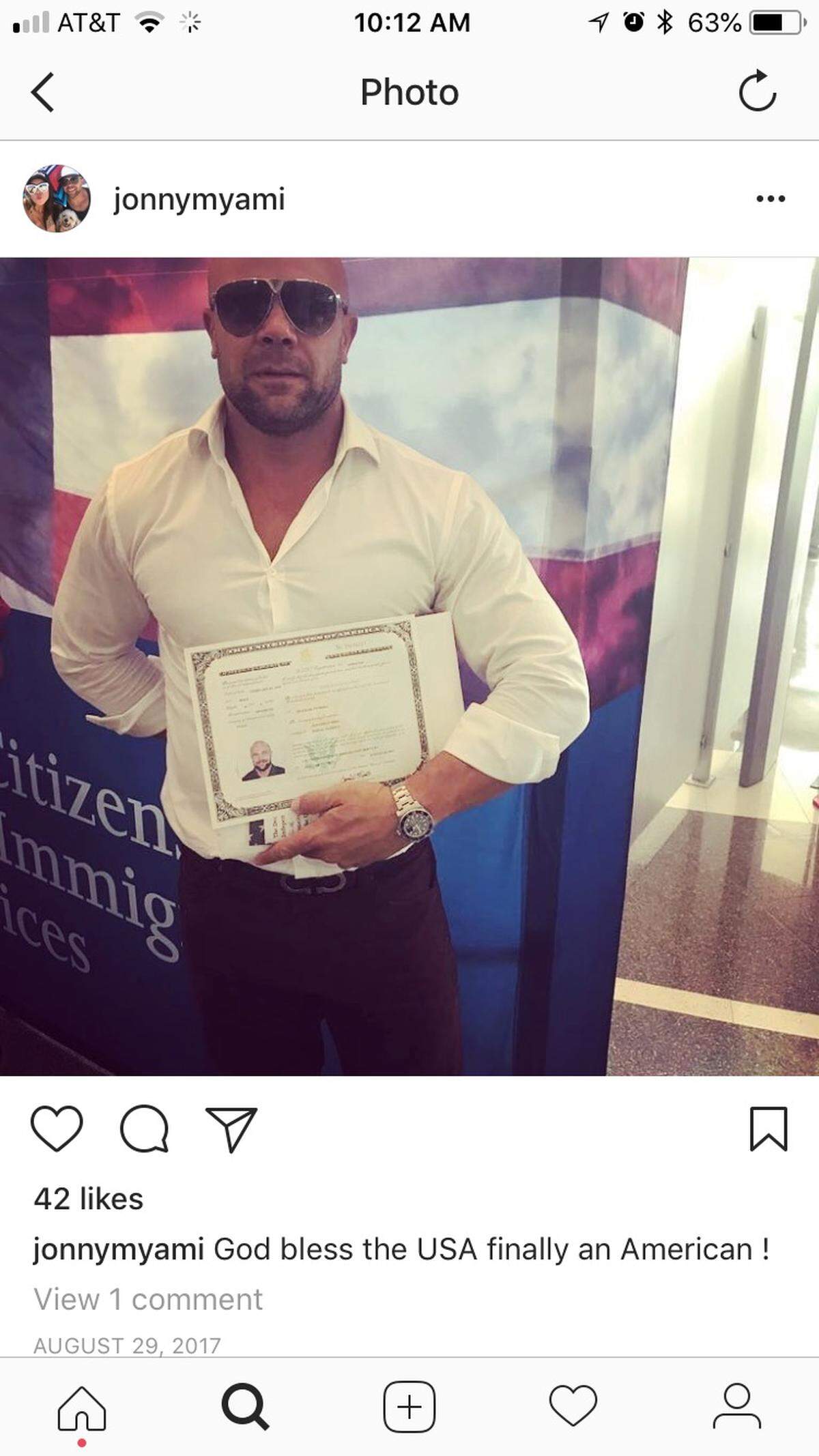 Jonathan Oddi, the man arrested after a shooting at Trump National hotel in Doral, became a U.S. citizen in August 2017.