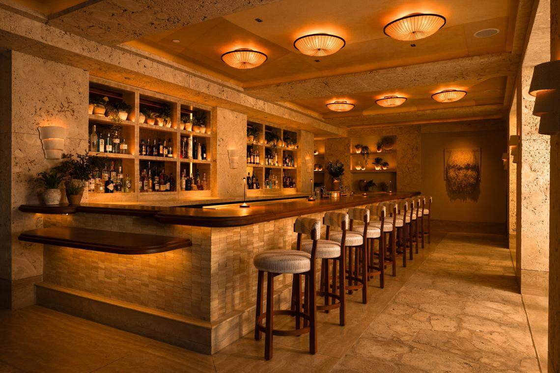 The bar at Aviv restaurant in Miami Beach.