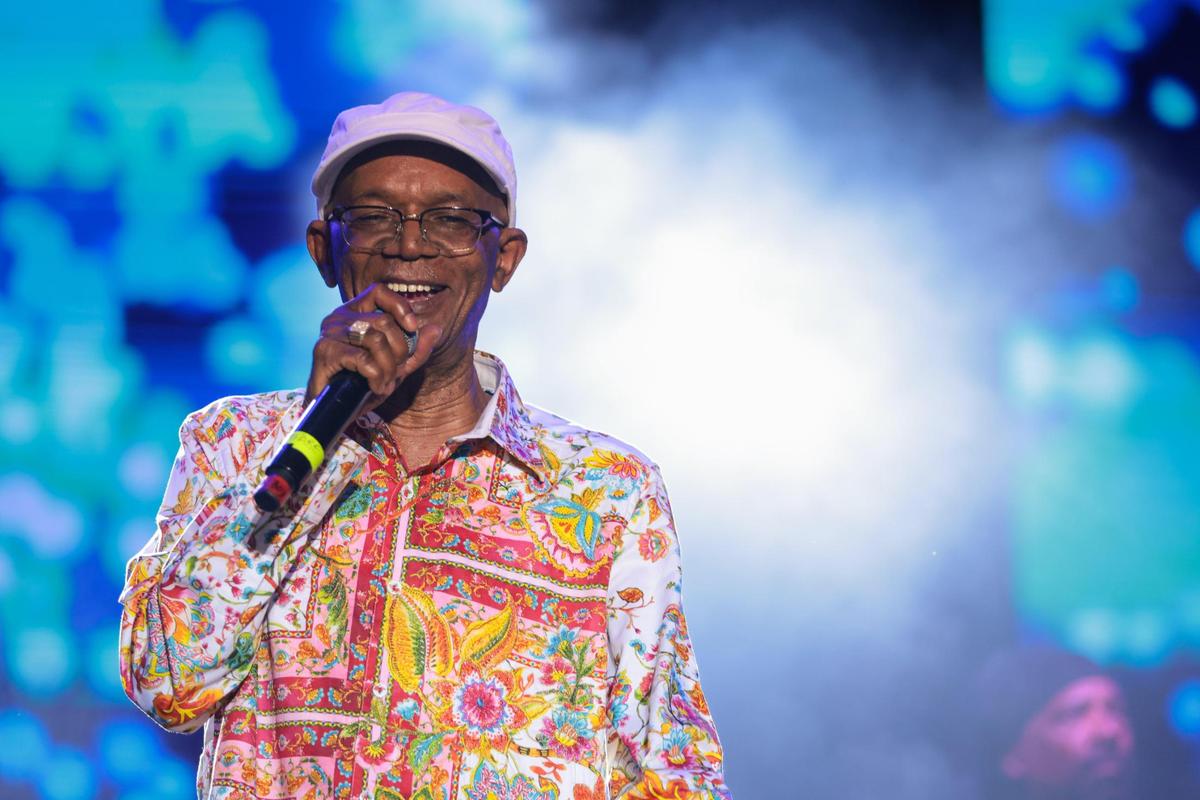 Jamaican singer Beres Hammond performs during the 19th annual Best of the Best International Music Festival at Bayfront Park in downtown Miami, Sunday, May 25, 2025.