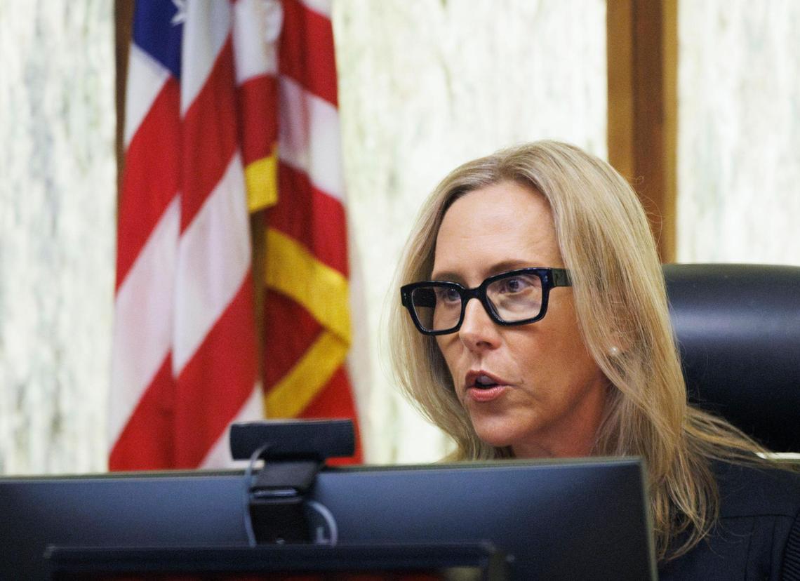 FILE - Judge Andrea Wolfson during court on Tuesday, June 24, 2025 at the Miami-Dade criminal courthouse in downtown Miami, Fla.