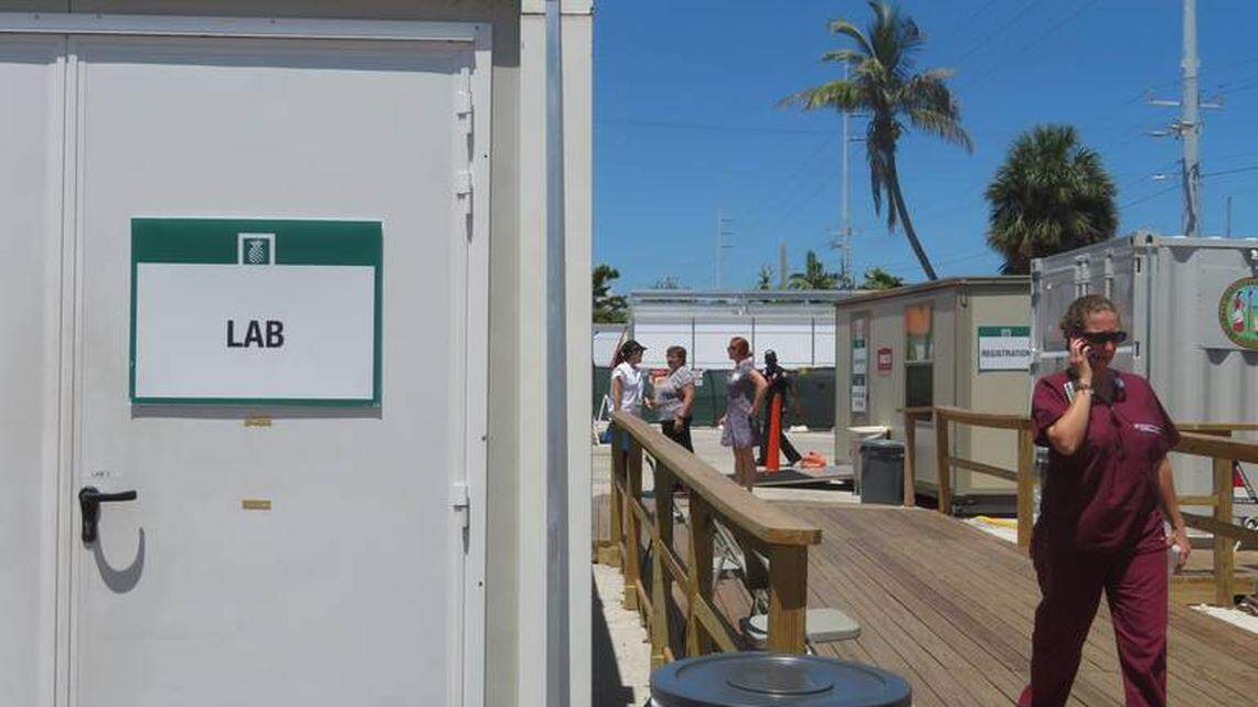 Since Hurricane Irma struck, Marathon's Fishermen's Community Hospital has been operating out of a field unit made up of tents and shipping containers.