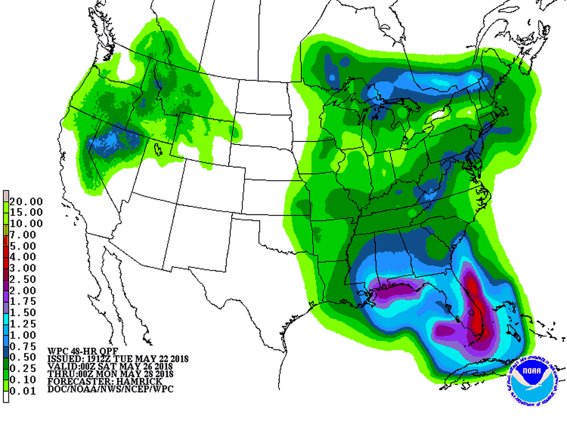 NOAA's Weather Prediction Center warns heavy rain could again drench South Florida beginning this weekend.