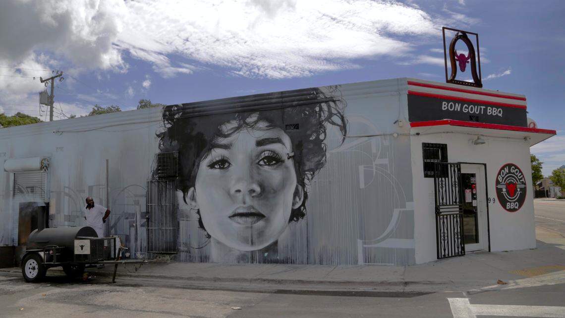 The exterior of the new Bon Gout Barbecue in Little Haiti.