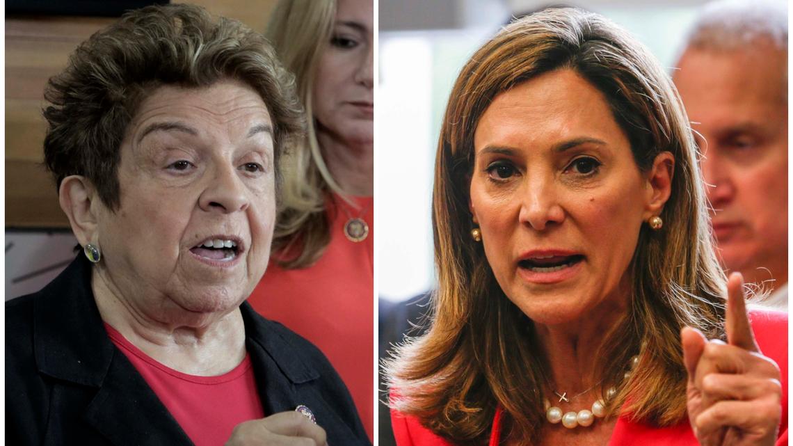 Donna Shalala, left, lost her congressional seat in 2020 to Maria Elvira Salazar, right. Shalala may seek a rematch in 2022.