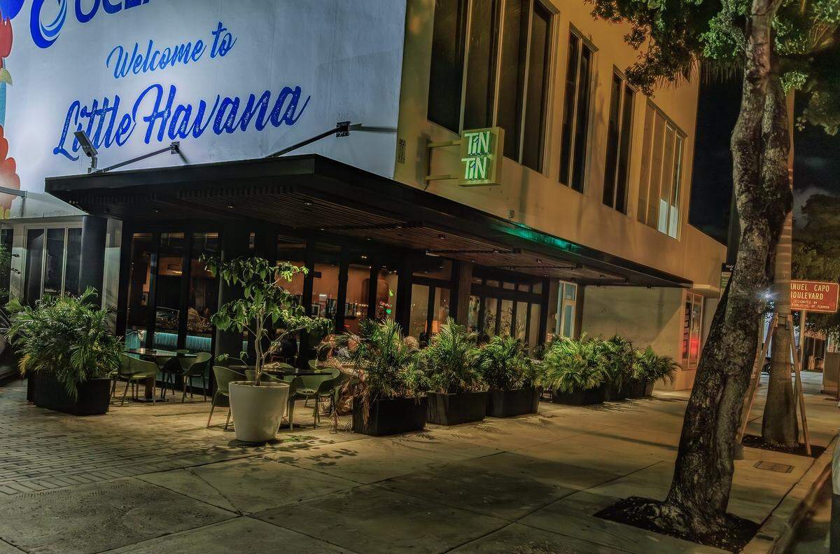 Outside view of the recently opened Tin Tin, Cuban Cuisine Restaurant in Little Havana, by chefs, partners, owners, Sachi Statz, and Victor Santos, on Friday January 09, 2026.