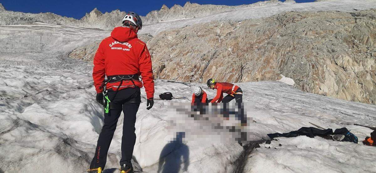 The body of a World War I soldier was found in a melting glacier in the Italian Alps, officials said.