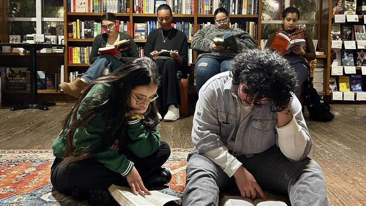 Participants in the Books & Books Silent Reading Party indulge in the silence and communal solitude.