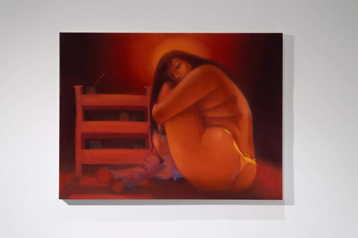 “Divine Trinity” by Los Angeles-based painter Emiliana Henriquez.