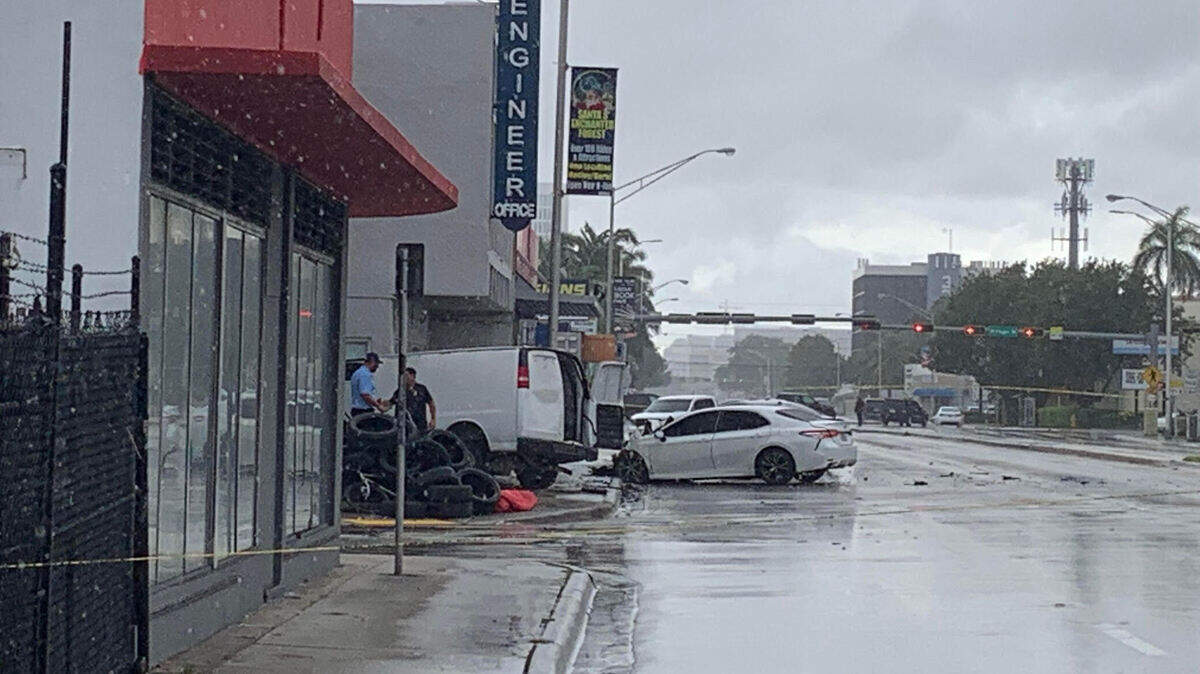 Scene of a crash at 27th Avenue in Little Havana.