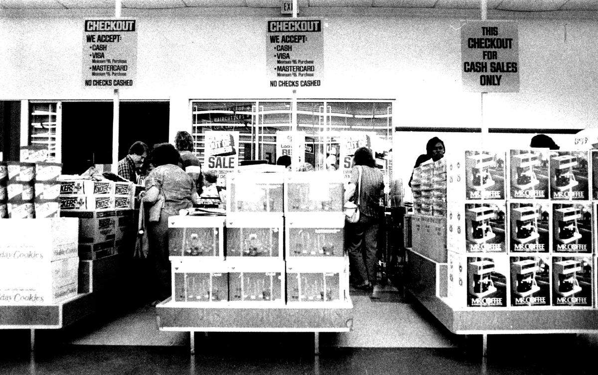 Inside a Woolco department store in Miami-Dade County.