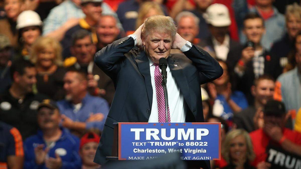 During a speech in Indiana, President Trump joked that his hair had been ruined earlier that day when he had to answer questions in the rain about the synagogue shooting in Pittsburgh.