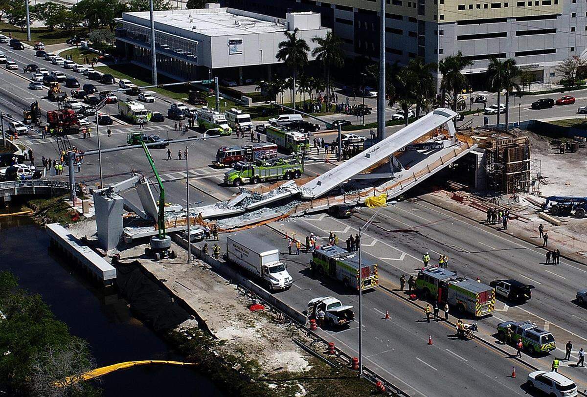 The FIU-Sweetwater UniversityCity Bridge collapsed on a busy road March 15, killing six people and injuring several more.