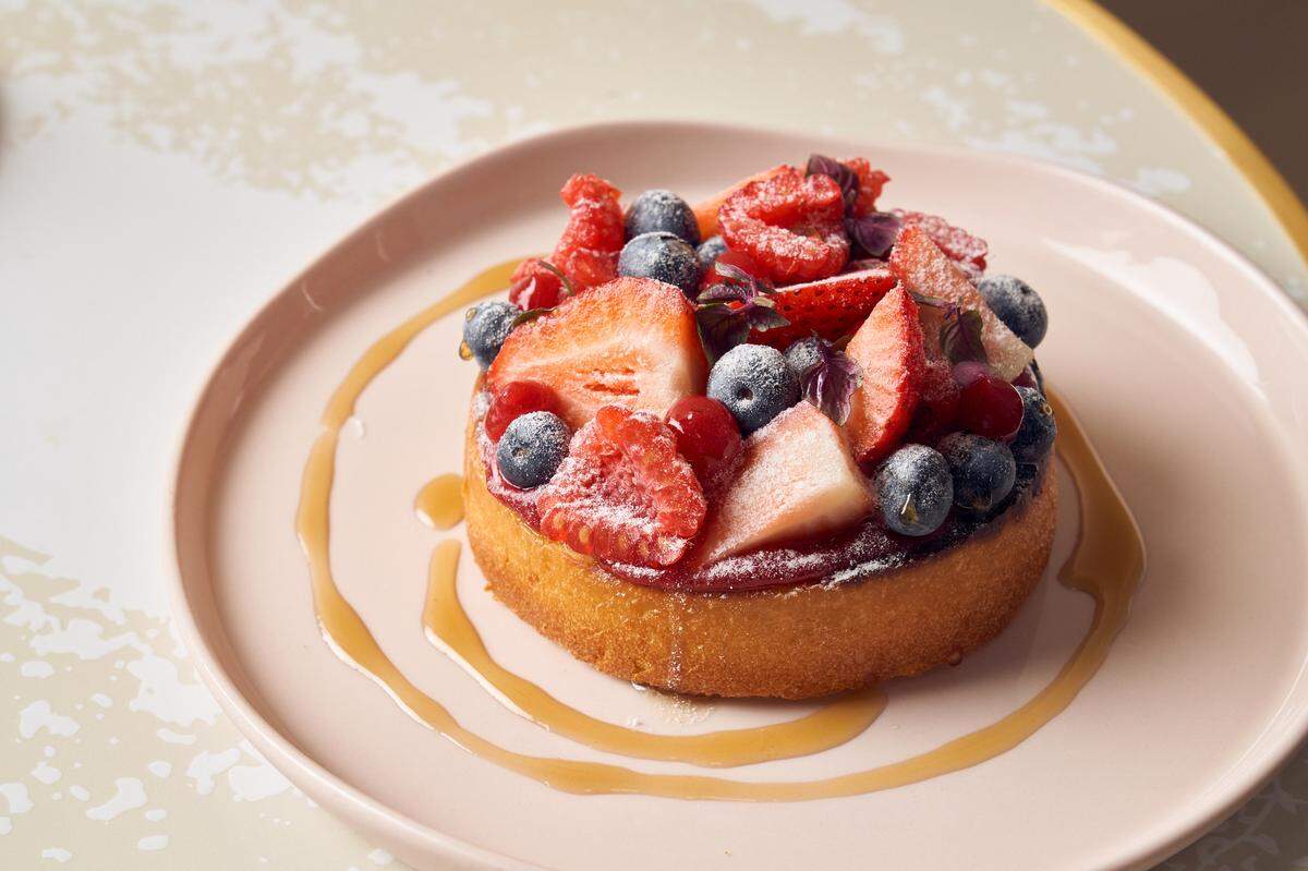 Berry-laden French toast at Yann Couvreur Café in Wynwood.