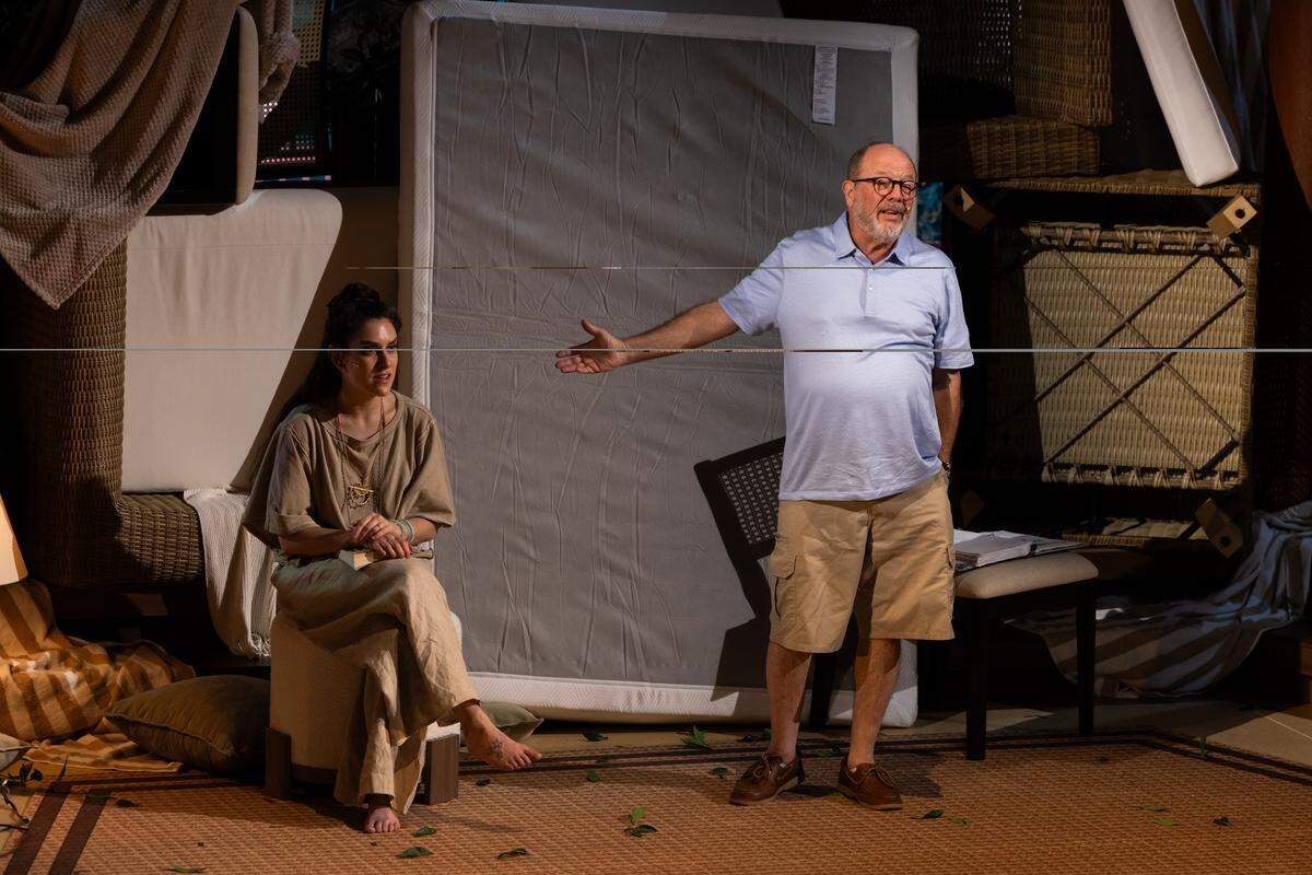 Dani Stoller and Avi Hoffman are a family trapped in a room where they can’t escape their disagreements in “The Zionists.”